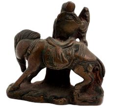 Brass Chinese Old Man Statue On A Horse
