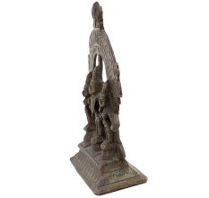 Brass Statue Of lord Vishnu Prabhavali  Two Consorts  Deivanai and Valli