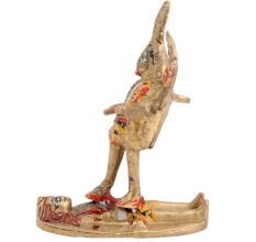 Hand Painted Brass Goddess Kali Statue Standing On Lord Shiva
