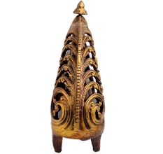 Ornate  Brass Radha Krishna Romance In Peacock Chowki