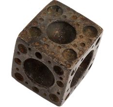 Old Brass Six Sided Dice Paper Weight