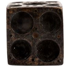 Old Brass Six Sided Dice Paper Weight