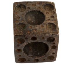 Old Brass Six Sided Dice Paper Weight