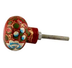 Red & Green Designer Wooden Knob