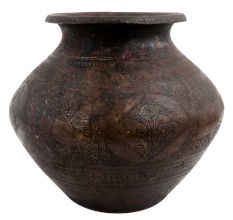 Brass Hand Carved  Figurine Holy Water Pot