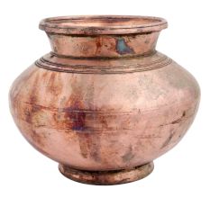 Brass Water Pot Carved Circular Lines Design