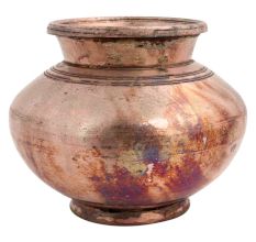 Brass Water Pot Carved Circular Lines Design