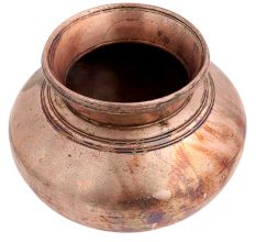 Brass Water Pot Carved Circular Lines Design