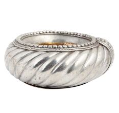 Brass Spiral Design Ashtay  With Silver Finish