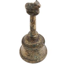 Brass Handheld Indian Bell With Nandi Statue