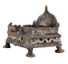 Old Used Brass Krishna Bed Temple Decoration