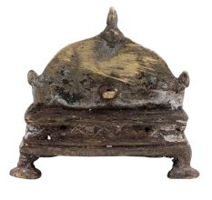 Old Used Brass Krishna Bed Temple Decoration