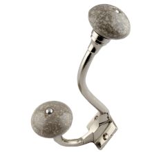 Marble Cream Crackle Ceramic Silver Iron Hook