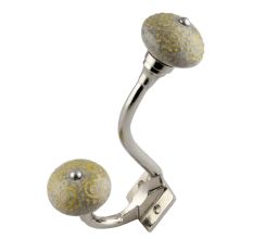 Mixed Circular Crackle Ceramic Silver Iron Hook