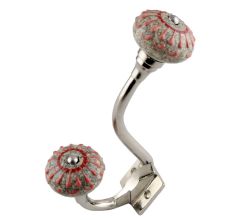 Peach Crackle Wheel Dresser Ceramic Silver Iron Hook