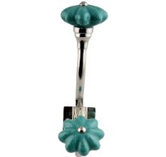 Sea Green Crackle Silver Iron Hook