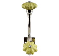 Yellow Crackle Ceramic Silver Iron Hook