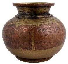 Old Used Copper And Brass Holy Water Pot