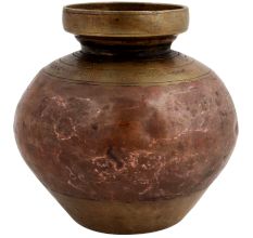 Old Hindu Water Pot Traditional Ritual Brass Ganga Jamuna Lota