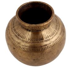 Brass Finely Carved Water Storage Pot