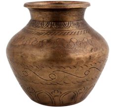 Brass Holy Water Pot With Fine Carving