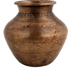 Brass Holy Water Pot With Fine Carving