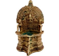 Authentic Brass Lakshmi oil Lamp Gajalakshmi Vilakku Diya