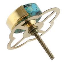 Green Texture Stone Brass Cabinet knob