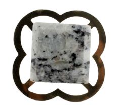 Grey Black Square Stone Cabinet Knob