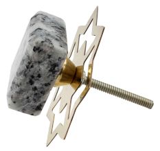 Grey Black Square Stone Cabinet Knob