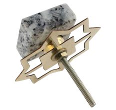 Grey Black Square Stone Cabinet Knob