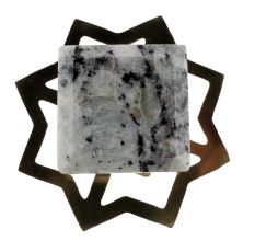 Grey Black Square Stone Cabinet Knob
