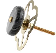 Grey Stone Flat Dresser Knob