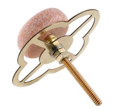 Light Pink Stone Flat Dresser Knob