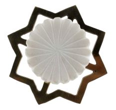 Round White Stone Floral Pattern Cabinet Knobs