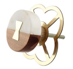 Stone And Wooden Flat Cabinet Knobs