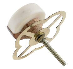 Stone And Wooden Flat Cabinet Knobs