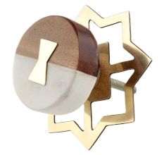 Stone And Wooden Flat Cabinet Knobs