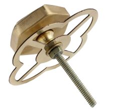 White Hexagon Stone Cabinet Brass Knobs