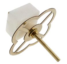 White Square Stone Gold Cross Dresser Knob