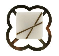 White Square Stone Gold Cross Dresser Knob