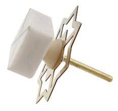 White Stone Square Gold Cross Dresser Knob