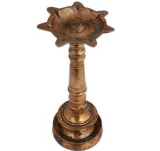 Long  Seven Wicks Brass Vilakku Oil Lamp