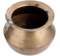 Golden Brass Water Storage Pot With Smooth Finish