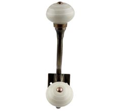 Cream Striped Small Ceramic Antique Iron Hook