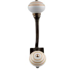 Mustard Stripe Ceramic Antique Iron Hook