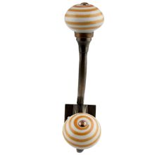 Mustard Striped Ceramic Antique Iron Hook