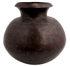 Brass Water Pot Engraved Tribal Animals And Floral Design