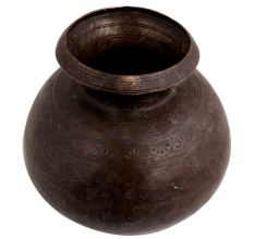 Brass Water Pot Engraved Tribal Animals And Floral Design