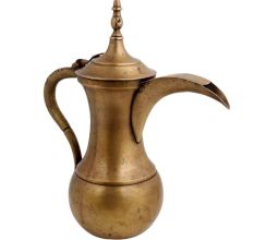 Brass Coffee Pot Pitcher With Spout And Finial